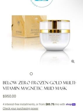 Below Zero Frozen Gold Multivitamin Magnetic Mud Mask New In Box 1.7 FL oz